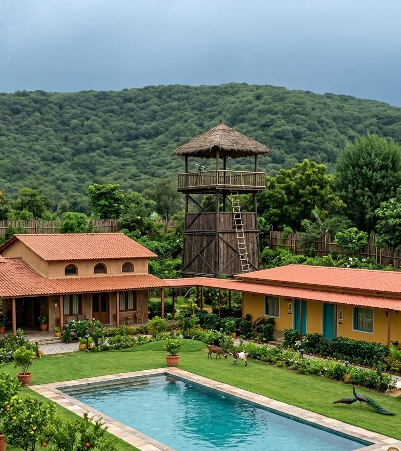 Private farmhouse for group stays near Aravalli Hills Gurgaon, perfect for picnics